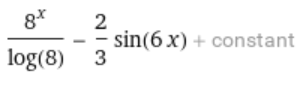 Wolfram Alpha confirming the above result, only using '+ constant' rather than '+ C'.