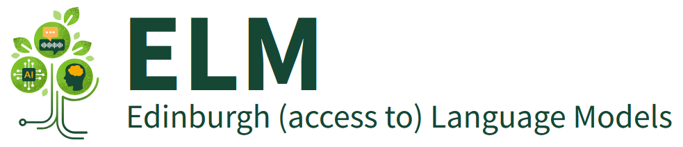 Logo of ELM: Edinburgh (access to) Language Models